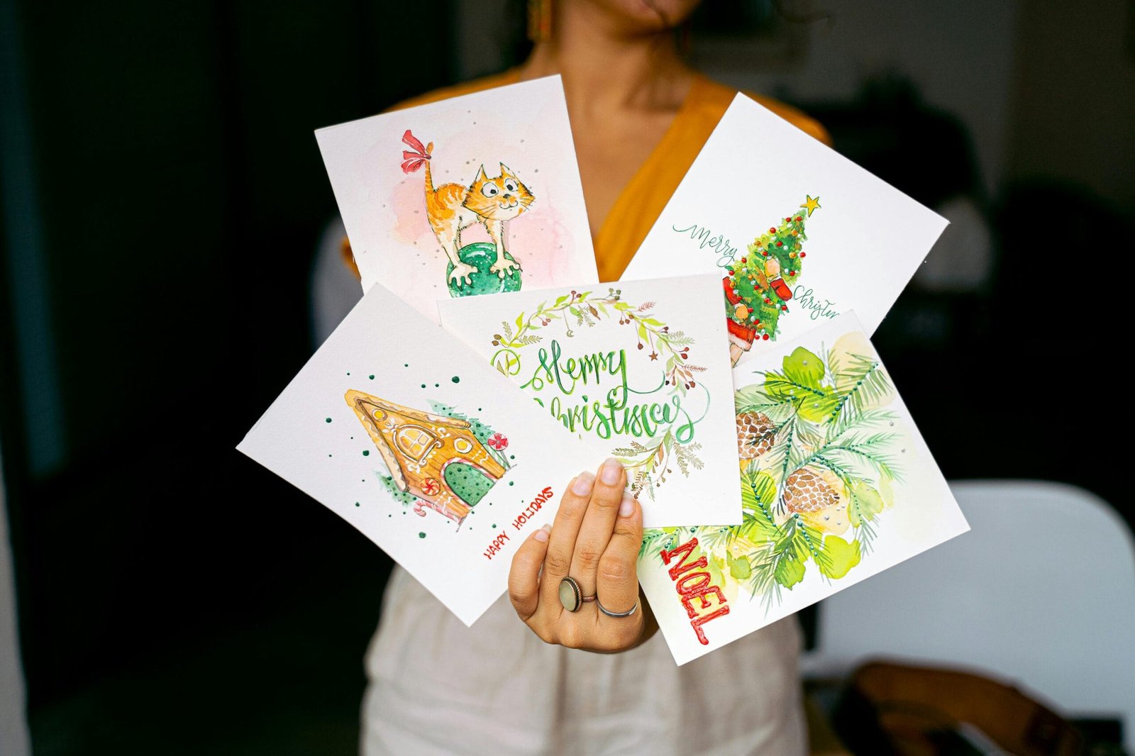 DIY Easy Watercolor Christmas Cards Step by Step Tutorial