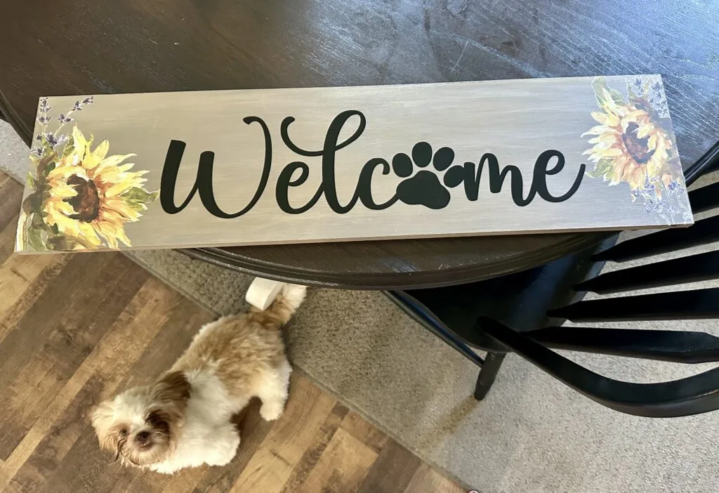 IOD Painterly on wood sign