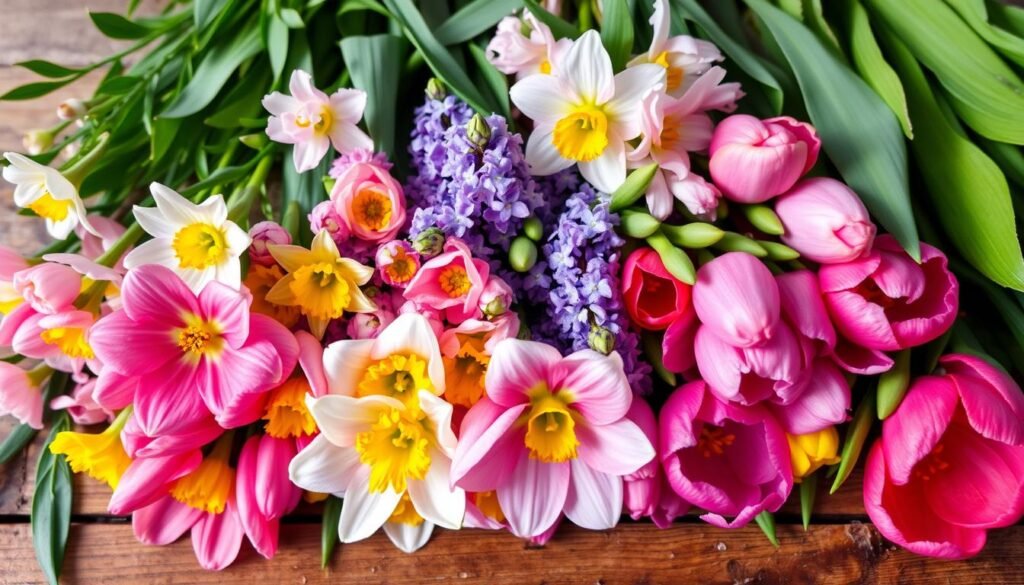 Spring flowers for pressing